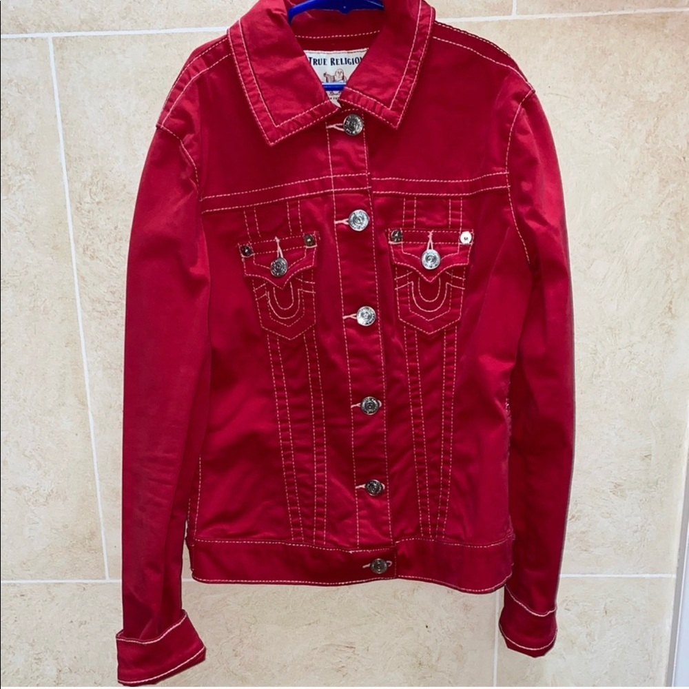 Authentic true religion Jean jacket (red) ❤️